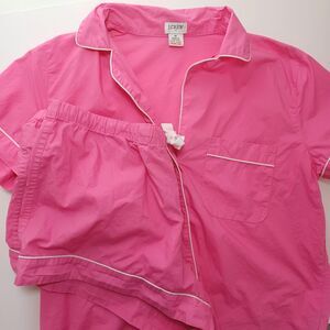 J Crew End On End Cotton Poplin Sleepwear Pajama Short Set Medium Preppy Classic